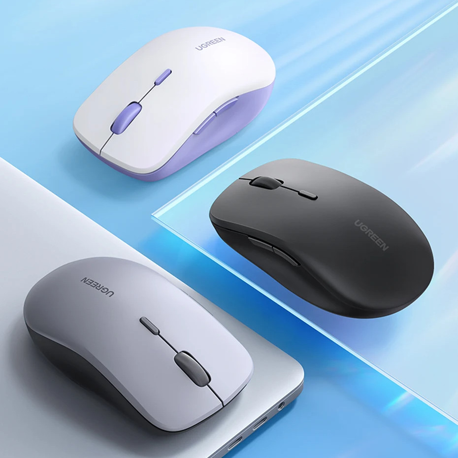 Ugreen เมาส์ไร้สาย Bluetooth และ 2.4GHz 4000DPI 6 ปุ่มปิดเสียงเมาส์ไร้สายตามหลักสรีรศาสตร์สําหรับคอมพิวเตอร์ - รูปที่ 6