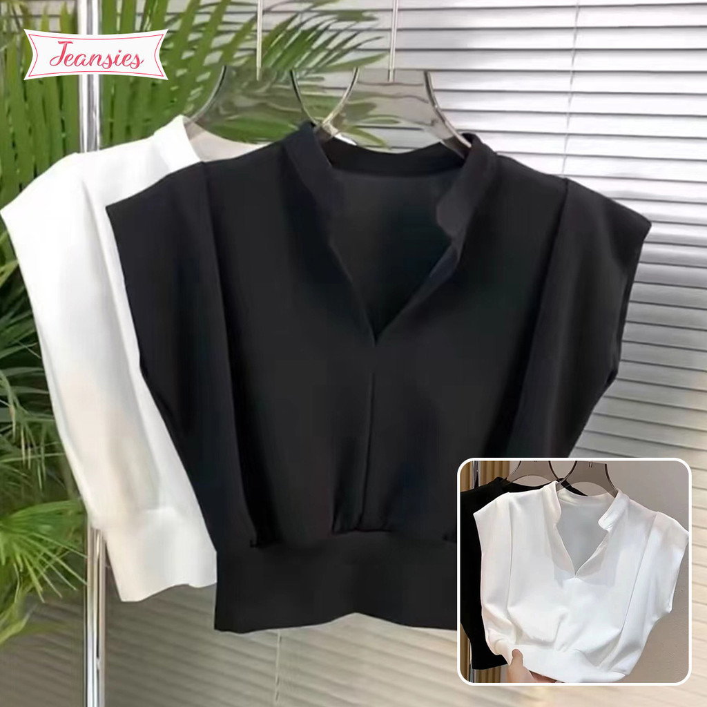 เสื้อยืดแฟชั่นแขนสั้น คอปกสีพื้นสไตล์เกาหลี เหมาะสำหรับในฤดูร้อน