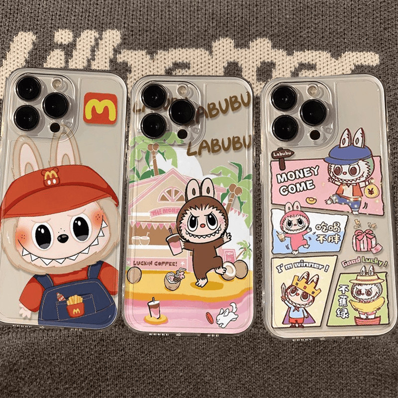 เคส Cute Pop Mart McDonald's labubu For ITEL S24 S23+ S23 Tecno Spark 30C 20C 20 10 Pro 6GO 4G GO 1 2024 2021 Pova 6Pro POP 8 Smart 9 8 6 Plus Note 40 30 30i VIP Pro 12 G96 infinix HOT 50i 40i Zero 2023 5G Clear Cartoon Couple Soft Phone Case TM 13