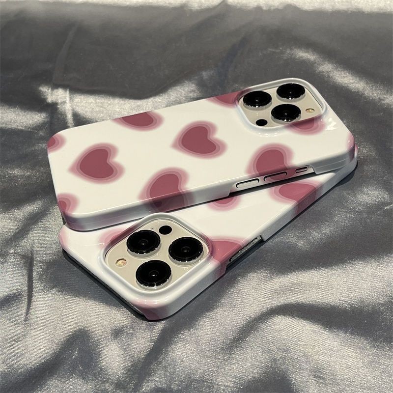 เคสโทรศัพท์ Apple 14 หัวใจสีแดงกุหลาบ iPhone13 ฟิล์ม 12promax เคสแข็ง 11/xs/xr/7/8plus