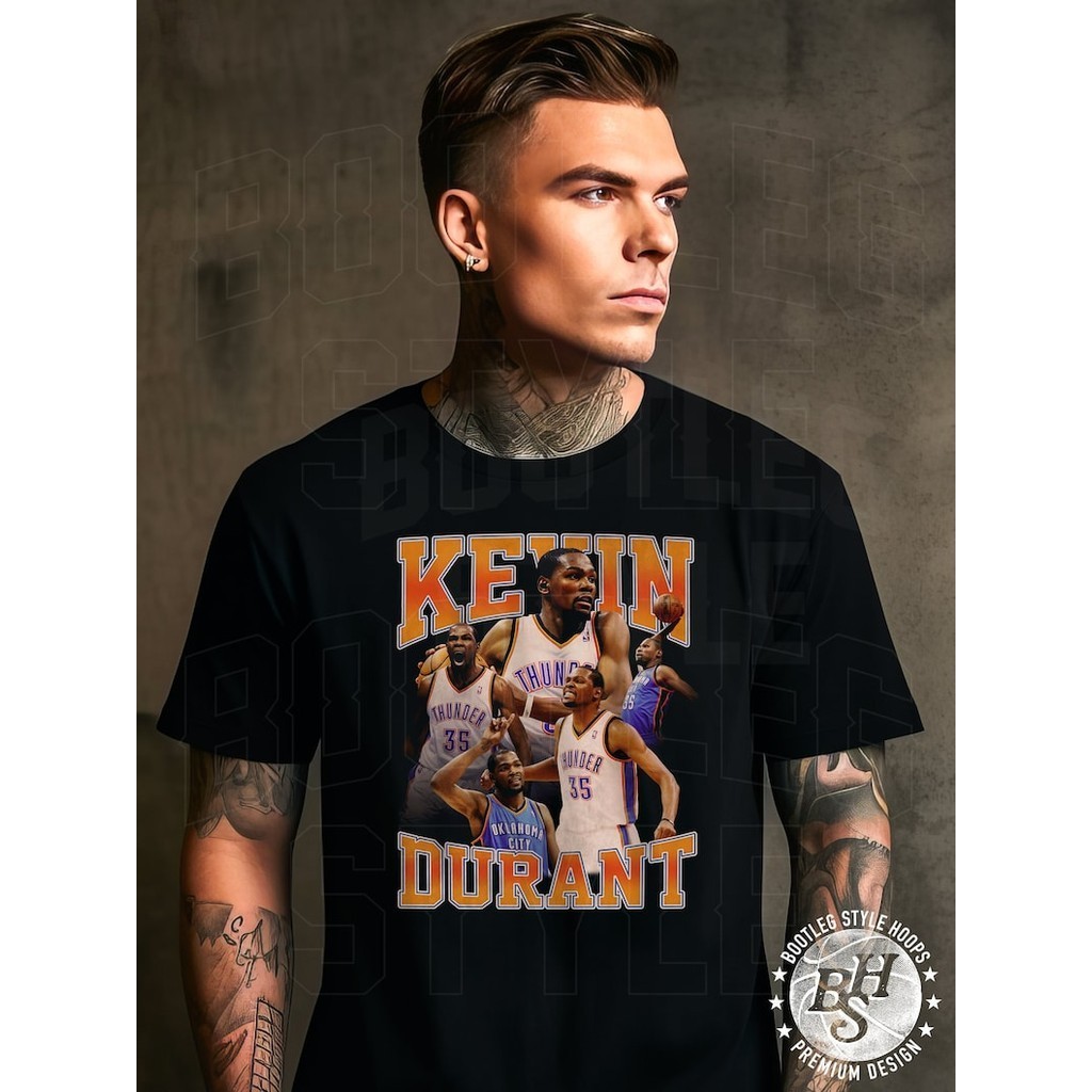 Kevin Durant เสื้อเถื่อนยุค 90 เสื้อยืดบาสเก็ตบอลวินเทจ Kevin Durant ของขวัญสำหรับแฟนบาสเก็ตบอล