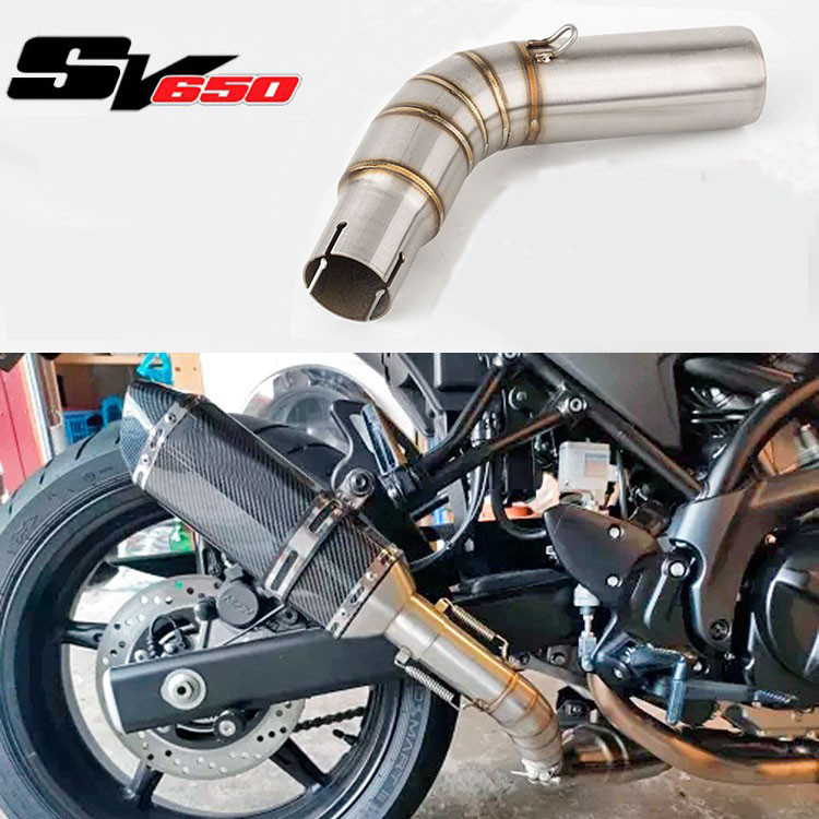 รถจักรยานยนต์ Suzuki SV650 2016-2021 ท่อไอเสียท่อกลาง SV650X 2018-2021 ขั้วต่อท่อกลาง