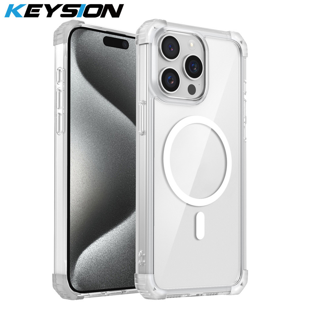 Keysion เคสใสสําหรับiPhone 15 Pro Max 15 Plusถุงลมนิรภัยกันกระแทกโทรศัพท ์ ฝาหลังสําหรับiPhone 14 13 12 Pro Max