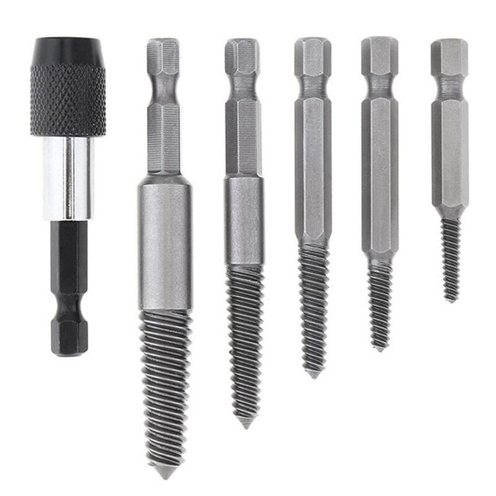 Sufa 6 ชิ ้ นสตั ๊ ดสกรู Extractor Remover ชุดหักท ่ อที ่ เสียหาย Bolt Easy Out เครื ่ องมือ