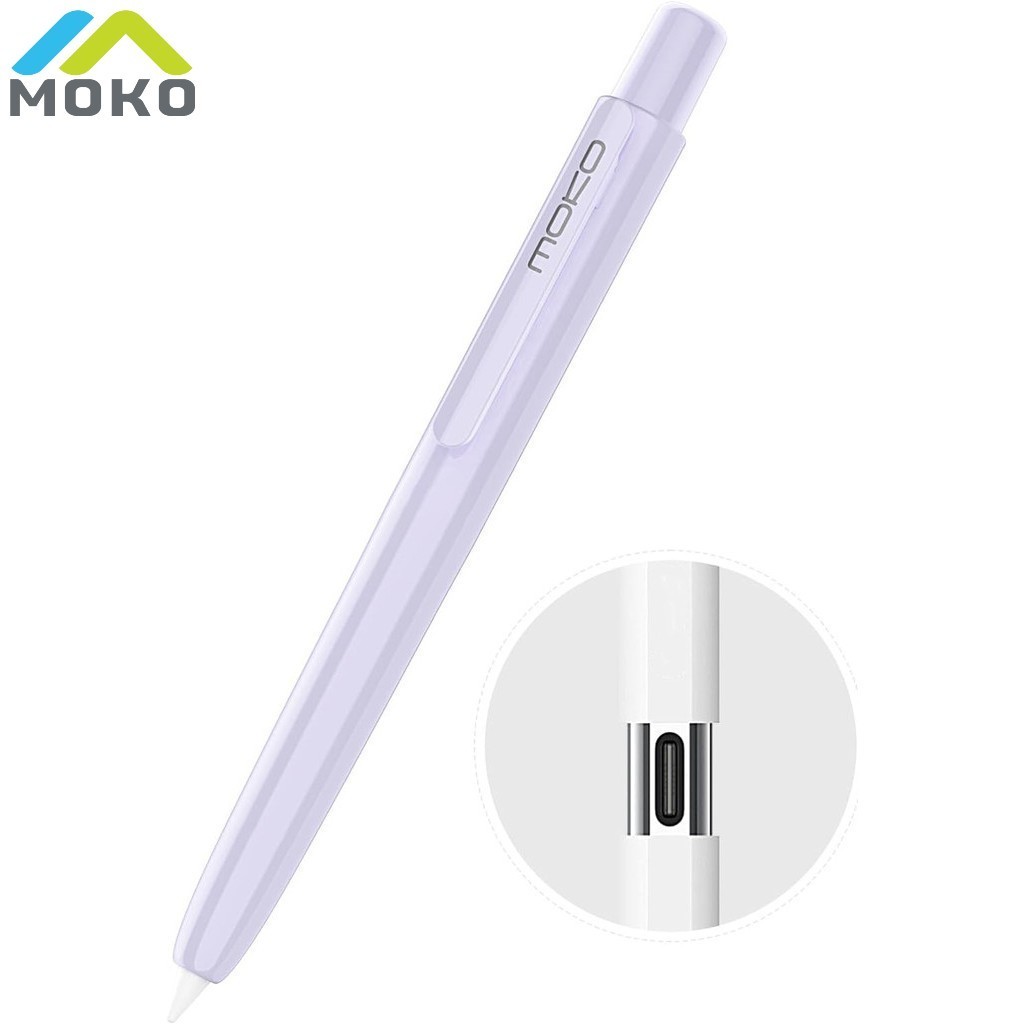 Moko เคสใส่ดินสอ Apple Pencil (USB-C) พับเก็บได้ (USB-C) พร้อมคลิปหนีบ ทนทาน สําหรับ iPad