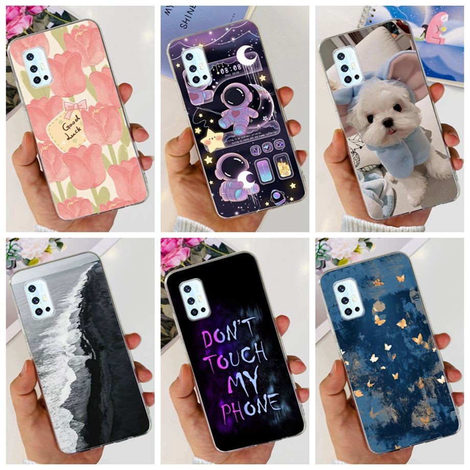 สําหรับ Vivo v17 1919 กรณี TPU Slim สวยดอกไม ้ นักบินอวกาศการพิมพ ์ Proective สําหรับ VivoV 17 v17 PRO 1909 Bumber Shell
