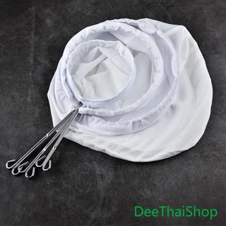 DeeThai ถุงผ้าชงชา ถุงกรองนมถั่วเหลือง กรองกากกาแฟ วัสดุผ้าฝ้าย มีด้ามจับ ขนาดใหญ่ ซักล้างได้ Milk Tea filter bag