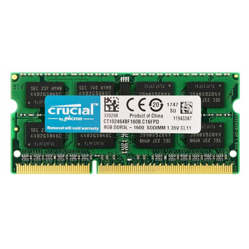 Crucial DDR3 DDR3L 2GB 4GB 8GB 1066MHZ 1333MHZ 1600MHZ 1.5V 1.35V SO-DIMM RAM Memory for Laptop Notebook