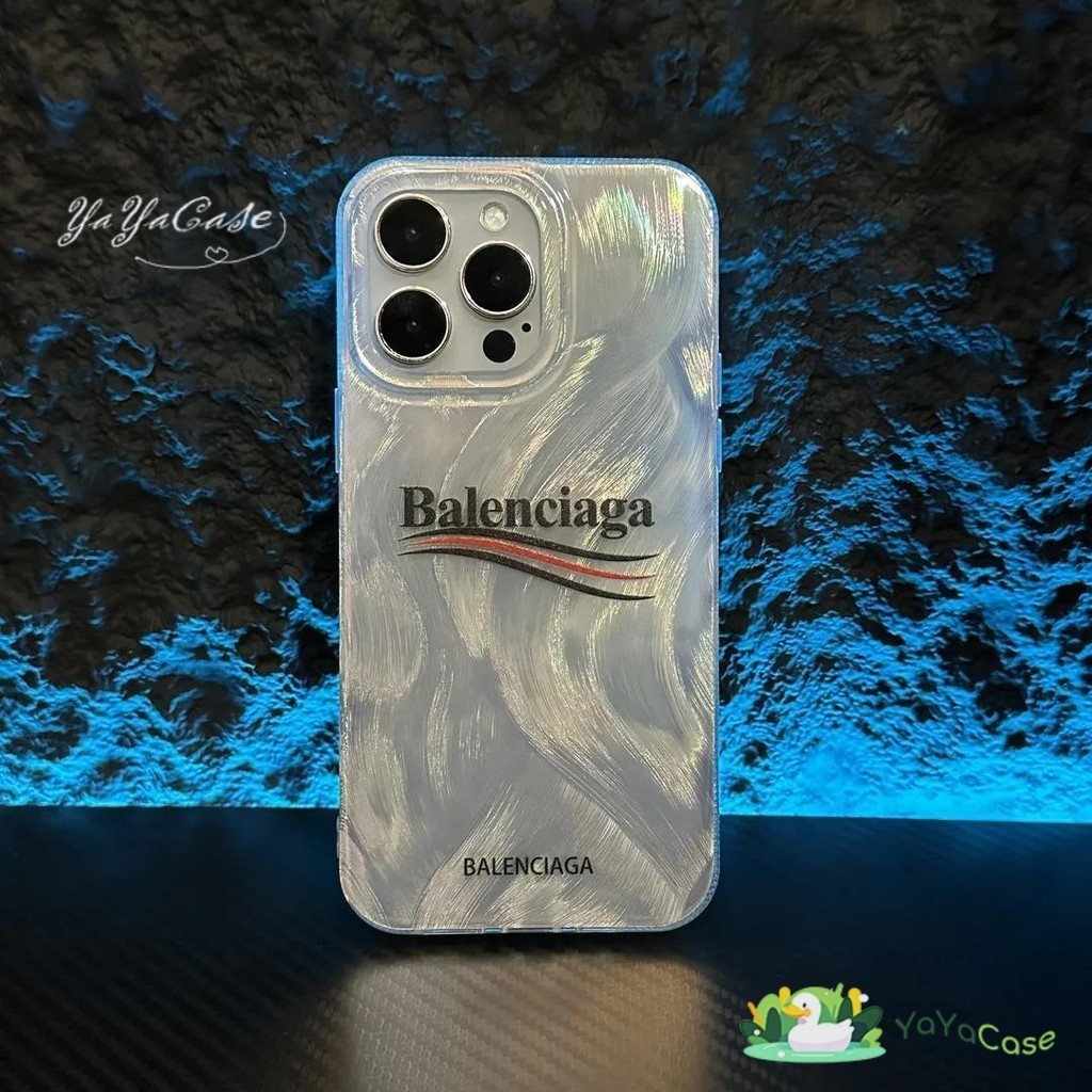 🦢สำหรับ iPhone11 13 CASE For เคสไอโฟน15 14 12 Pro Max X XR XS MAX 7 8 14 15 Plus แบรนด์เนมรุ่น ขั้นสูงโฮโลแกรม3Dเงินเคส