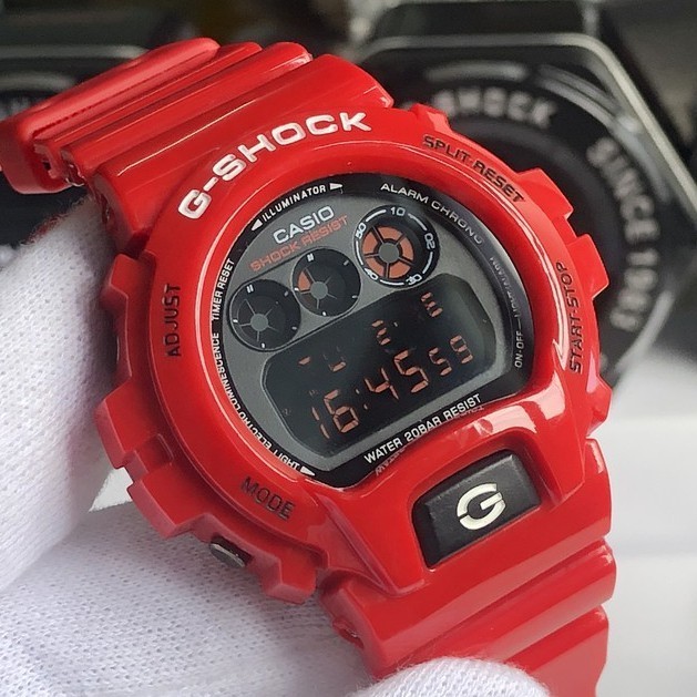 G-shock GD-X6900 นาฬิกาสปอร์ตขนาดใหญ่ DW6900 สีแดง Ducati Autolight นาฬิกาผู้ชาย Digital Merah แฟชั่