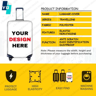 ผ้าคลุมกระเป๋าเดินทางที่กําหนดเองส่วนบุคคลเพิ่มโลโก้ภาพของคุณชื่อ Baggage ตัวป้องกันกระเป๋าเดินทางพิมพ์ที่กําหนดเอง (18"-32" ปก)