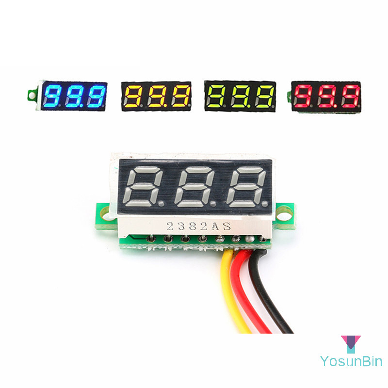 Yosunbin] 1 PC 0.28 นิ้ว DC LED Digital Voltmeter ปรับ DC 0-100V เครื่องวัดแรงดันไฟฟ้าใหม่