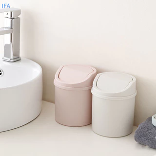 IFA Mini Desktop Bin ถังขยะขนาดเล็กหลอดพร้อมฝาครอบห้องนอนถังขยะขยะสามารถทําความสะอาด Workspace กล่องเก็บบ้านโต๊ะดี