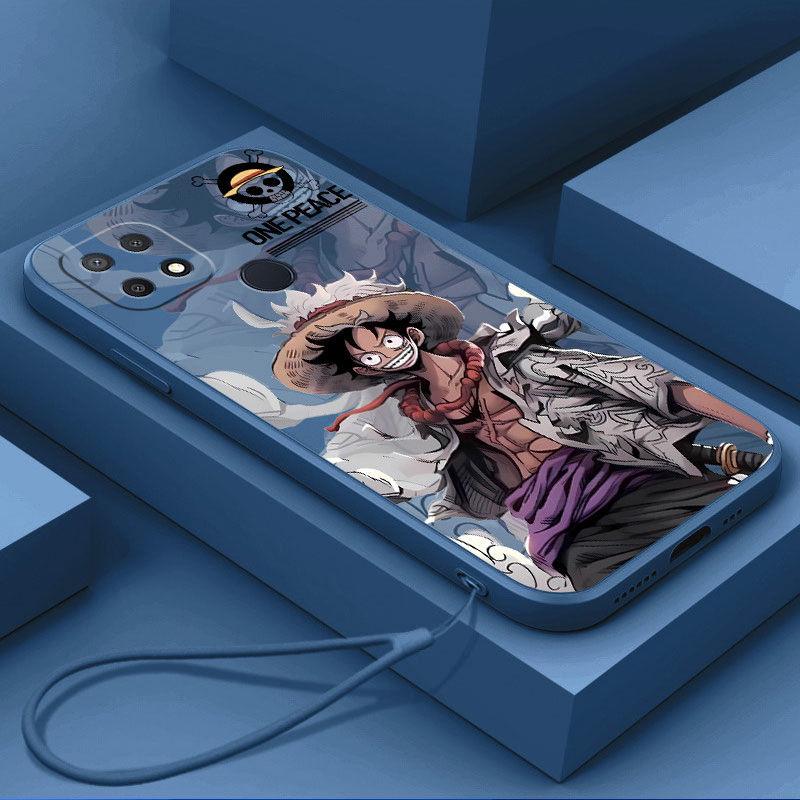 ปลอก OPPO A15 A15S A35 เคสโทรศัพท์พร้อมเชือกเส้นเล็กความงามซิลิโคน TPU Soft Shell การ์ตูนอะนิเมะ ONE PIECE ดีไซน์ใหม่กันกระแทก CASE