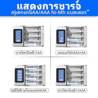 Yonii ถ่านชาร์จ AA AAA เครื่องชาร์จถ่าน 4 ช่อง พร้อมจอ LCD ชาร์จ Type-C รองรับ Ni-MH/Ni-Cd 1 บาท