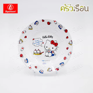 Superware ลาย คิตตี้ ฟรีบ็อกซ์ [ ราคาต่อชิ้น ] จาน หรือ ชาม หรือ ช้อนส้อม หรือ แก้วน้ำ เมลามีน Kitty Free Box