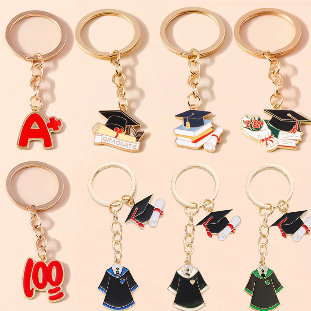 Creative Mortarboard พวงกุญแจชุดวิชาการแหวนสําหรับนักเรียนกระเป ๋ าถือ Pendnants DIY Graduation Ceremony เครื ่ องประดับของขวัญ