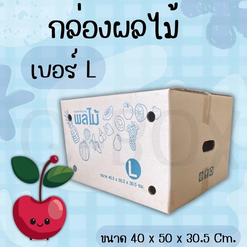กล่องผลไม้ เบอร์ L กล่องพัสดุฝาชน แพ็ค 10 ใบ หนา 5 ชั้น ราคาส่ง พร้อมส่ง Boxpanda