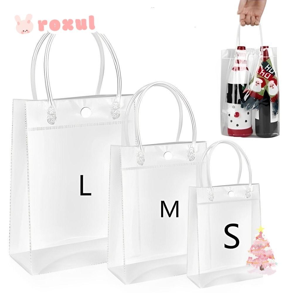 Roxul Tote Bag, PVC Storage Bag Shopping Bags, Gift Transparent Waterproof Cosmetic Plastic Bags