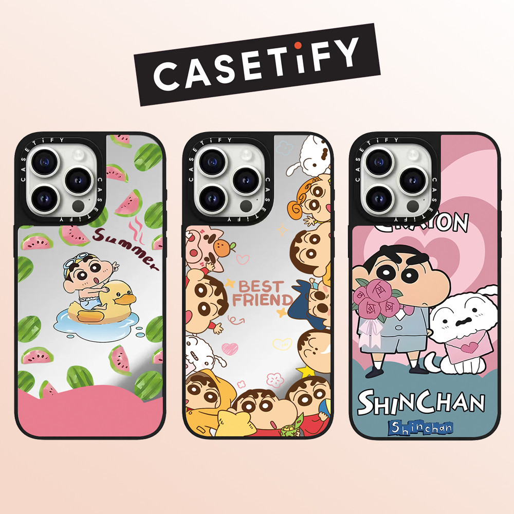 Drop proof CASETIFY กระจกเคสโทรศัพท์สําหรับ iPhone 15 plus 15Pro 15promax 14pro 14promax 13promax พิมพ์ด้านข้างเคสแข็งน่ารักการ์ตูน 12 12promax กรณี iPhone 11 กรณีคุณภาพสูง