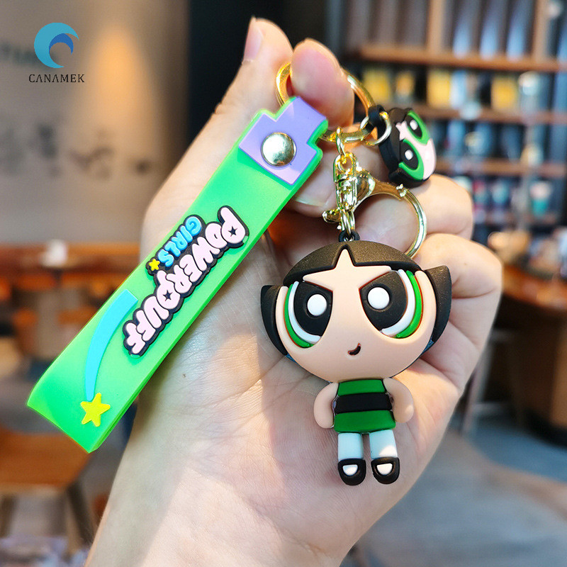 Canamek การ ์ ตูนสร ้ างสรรค ์ อะนิเมะพวงกุญแจ Powerpuff ตุ ๊ กตารถจี ้ กระเป ๋ านักเรียนวันหยุดของขวัญขนาดเล ็ กใหม ่