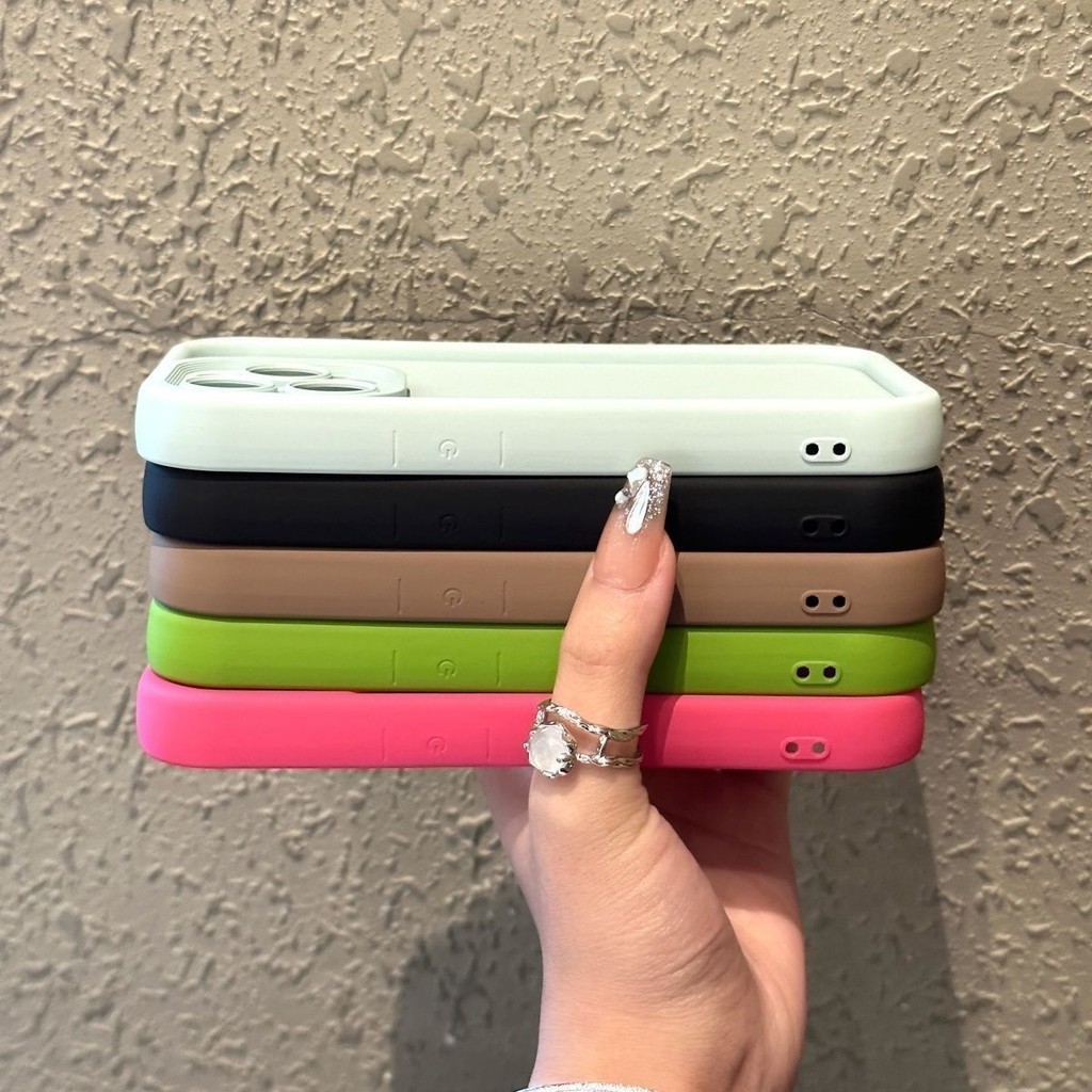 เคสกันกระแทกสำหรับ For iPhone 11 7 Plus 8 Plus XR 15 14 13 12 Pro Max X XSMax SE เรียบง่าย สีทึบ เคสโทรศัพท์ TPU แบบนุ่ม