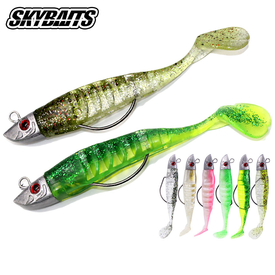 1 กล ่ อง T-tail หัวปลาอ ่ อน 15g/25g Crank Hook Biomimetic เหยื ่ อ 3d Fisheyes ซิลิโคน Wobbler สําหรับ Bass Perch Fishing Tackle