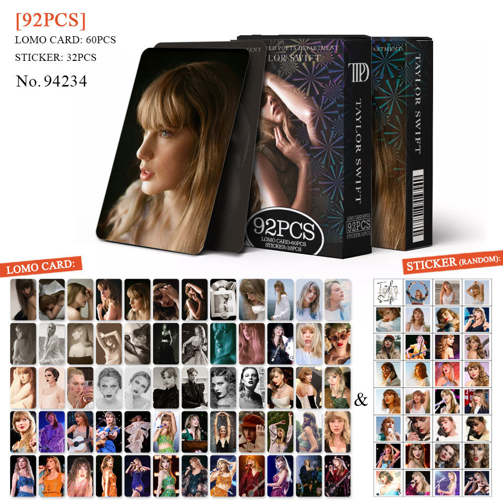 การ์ดภาพถ่าย Taylor Swift สไตล์ยุโรปและอเมริกา Taylor การ์ด LOMO สองด้าน 92 ชิ้นของสะสมไอดอล