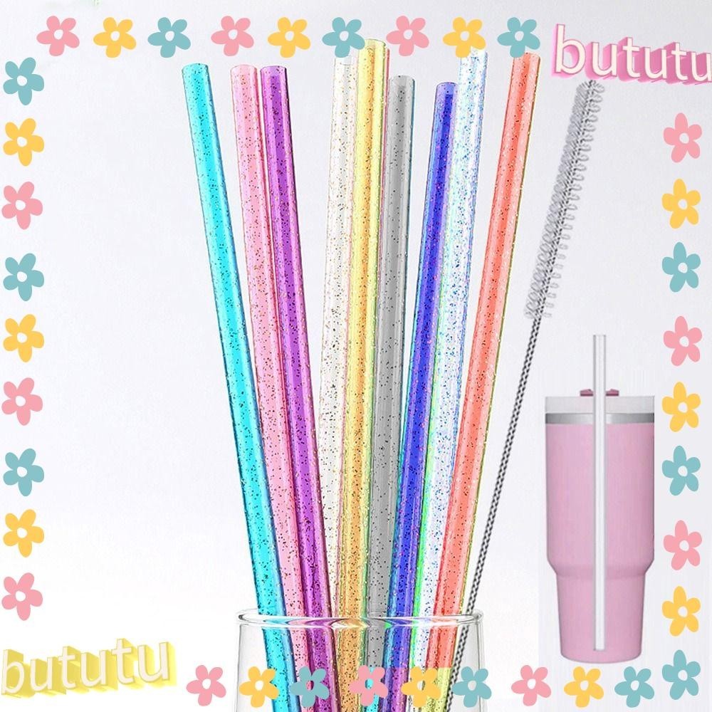 Butu 5 ชิ้นหลอดพลาสติก, รถท่องเที่ยวถ้วยฟางรถถ้วยฟาง, ของขวัญถ้วยน้ําแบบพกพาฟางสําหรับ 40 ออนซ์/30 ออนซ์/20 ออนซ์