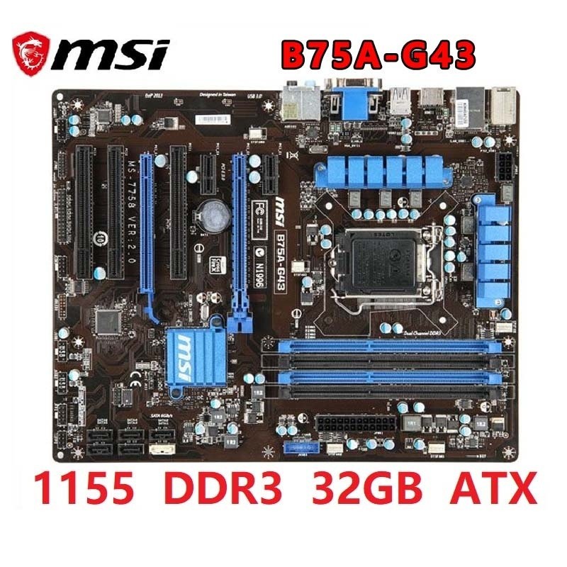 Msi B75MA-P45 LGA1155 DDR3 แบบบูรณาการกราฟิก B75MA-G43/E35 E33 E31 B75A-G43 เมนบอร์ดเดสก์ท็อปรองรับ 