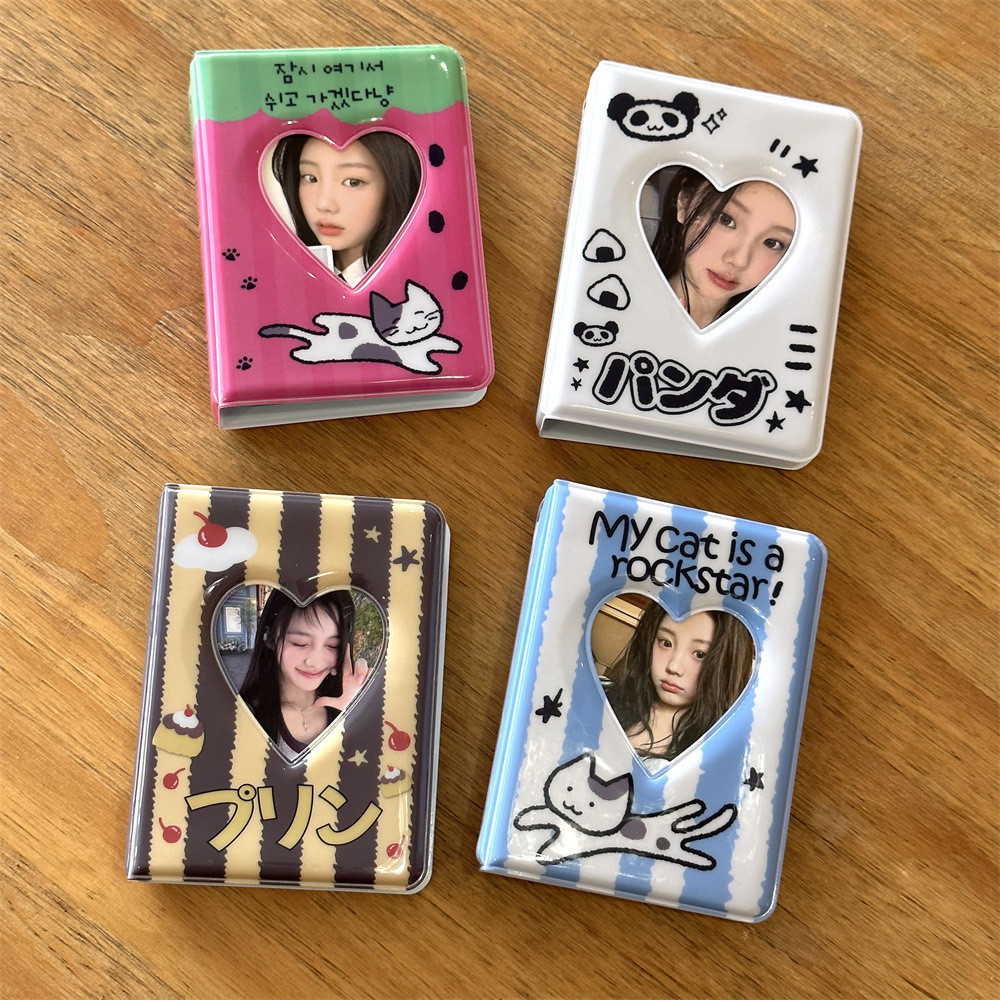 Ins แมวน่ารักสีดําสีขาว Panda 10 ซม.โพลารอยด์มินิอัลบั้มรูป Star Chasing Aidou อัลบั้ม Photocard การ์ดเก็บหนังสือ