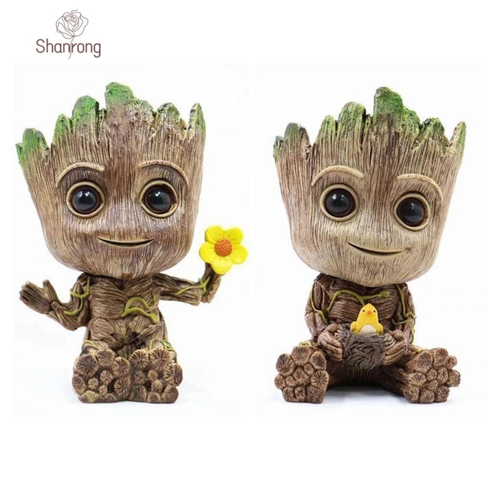Shanrong Tree Man Groot รุ ่ นนั ่ งของเล ่ นเด ็ ก Mini Groot รูปของเล ่ น Avengers Marvel อะนิเมะ Action Figure