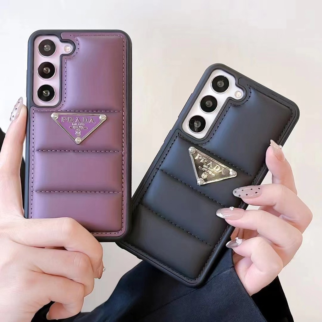 SAMSUNG แฟชั่นหนัง เคสโทรศัพท์สําหรับ Galaxy S25/S24/S23/S22 Series ฝาครอบป้องกันการตก