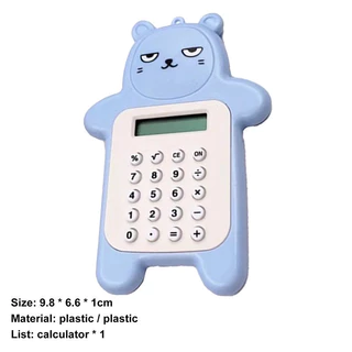 ZJ HOME เครื่องคิดเลขน่ารักการ์ตูนหมีขนาดเล็กพวงกุญแจเครื่องคิดเลขสำหรับนักเรียนเครื่องคิดเลขพกพาสอบ ，สีจัดส่งแบบสุ่ม