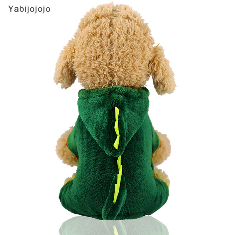 Yabijojojo เสื้อผ้าสุนัขสัตว์เลี้ยงสุนัขขนาดเล็กและขนาดกลางพร้อมกํามะหยี่ไดโนเสาร์สัตว์เลี้ยงแมวเสื้อผ้าใหม่