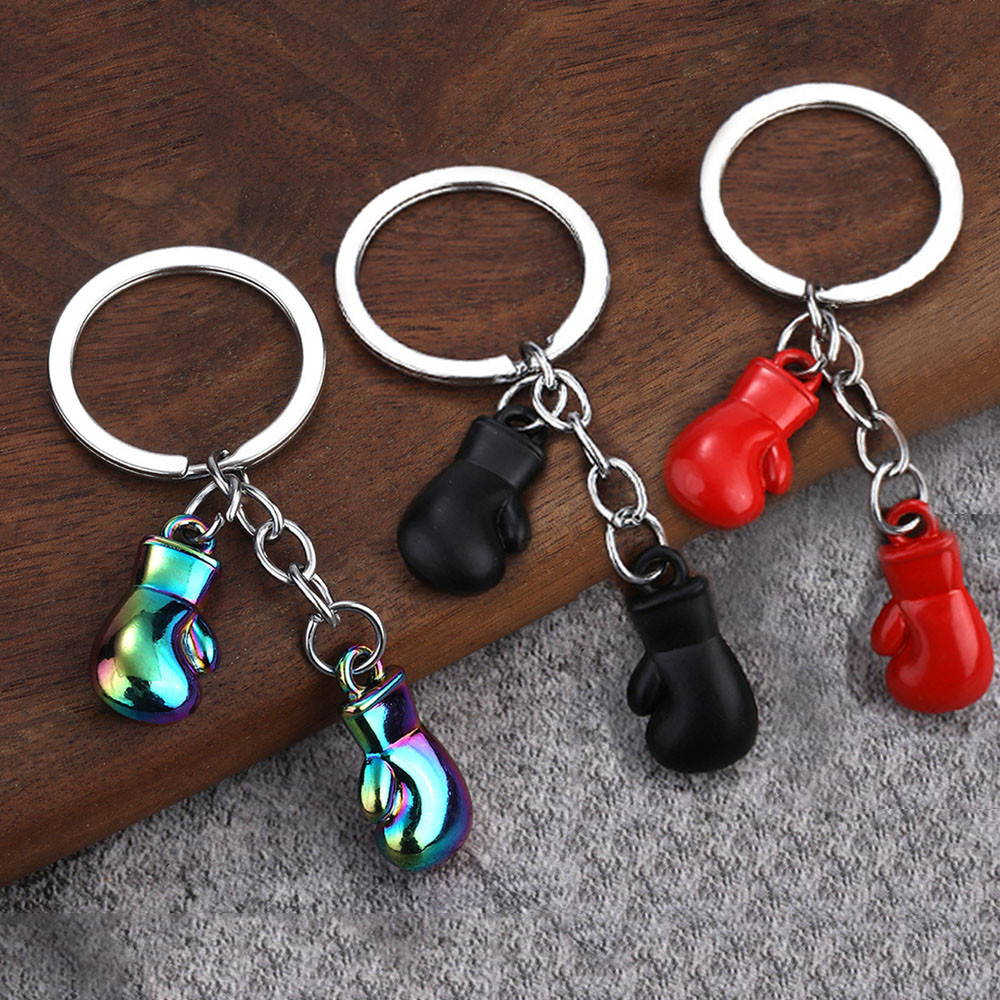 Sporty นวมชกมวยโลหะพวงกุญแจแฟชั่น Boxer Fighting Glove Keyrings พวงกุญแจรถ Sport Lover ของขวัญของที่ระลึกเครื่องประดับ