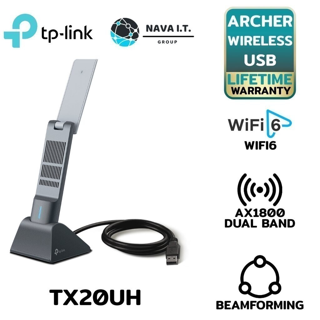 กรุงเทพฯด่วน1ชั่วโมง TP-LINK ARCHER TX20UH AX1800 HIGH GAIN WIRELESS USB รับประกันตลอดอายุการใช้งาน