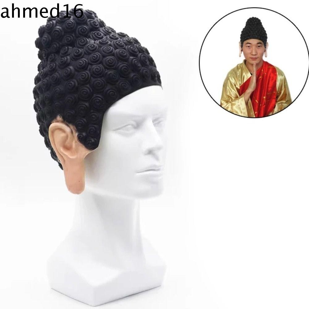 อาเมด หมวกคลุมศีรษะสําหรับพระพุทธเจ้า, หมวกว่ายน้ําสําหรับพระพุทธเจ้าตลกที่ทนทาน, หมวกกันน็อคเต็มใบที่มีความยืดหยุ่นที่ไม่ซ้ํากันลื่นหน้ากากพระฮาโล