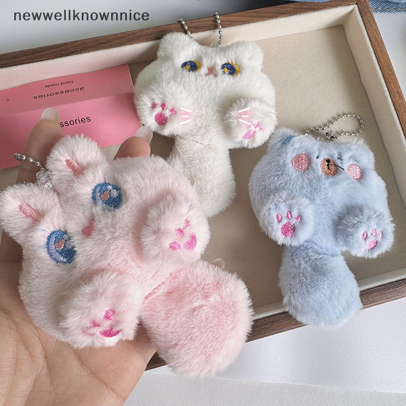 Newwellknownnice การ์ตูนน่ารักแมวตุ๊กตาของเล่นตุ๊กตาพวงกุญแจ Fluffy ตุ๊กตาของเล่นกระเป๋าเป้สะพายหลังจี้พวงกุญแจของขวัญสําหรับแฟนเด็ก TH