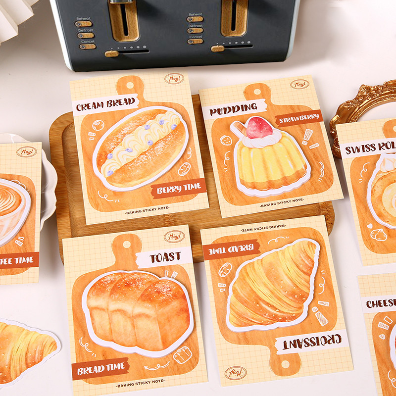 30 แผ่น Baking Time Series Sticky Notes ที่สมจริงนักเรียนแบบพกพา Memo Pad