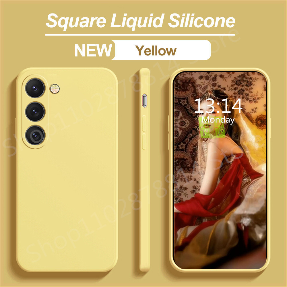 SAMSUNG สําหรับsamsung Galaxy A54 5g A34 5g A14 5Gซิลิโคนเหลวกรณีนุ่มสําหรับS24 S23 S22 Ultra A53 A24 ฤดูใบไม้ร่วงเกราะป้องกัน