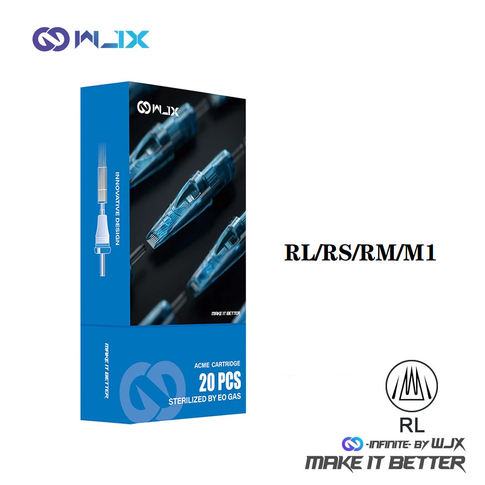 Wjx 20 pcs RL/RS/RM/M1Tattoo ตลับหมึกทิ้งหมันสําหรับโรตารีปากกา Tattoo อุปกรณ์เสริม DragonHawk Tattoo Supply