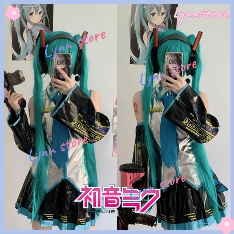 Miku คอสเพลย์เครื่องแต่งกาย HATSUNE MIKU คอสเพลย์ชุด + วิกผม + อุปกรณ์เสริมชุดผู้หญิงอะนิเมะคอสเพลย์