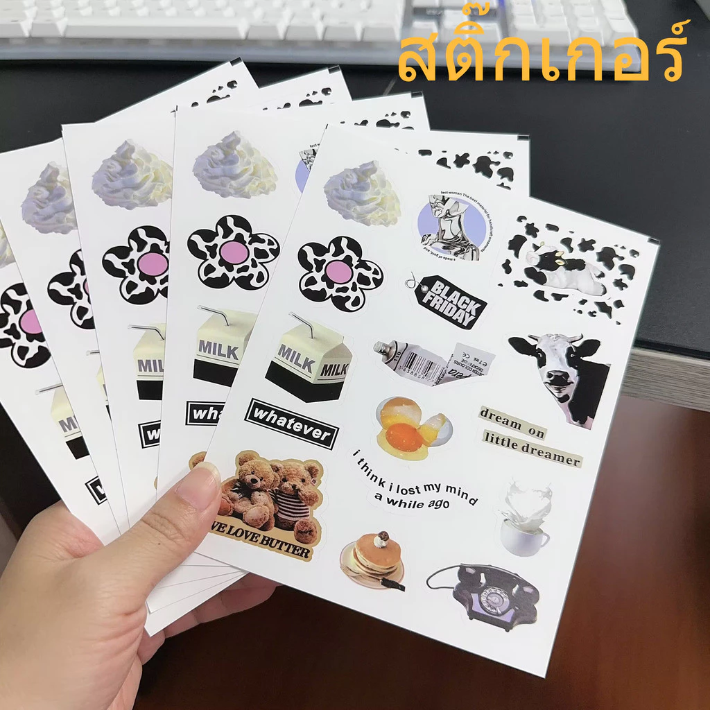 สติ๊กเกอร์ PVC สติ๊กเกอร์ไดคัท สติกเกอร์ กันน้ำ sticker PVCหมี เกาหลี ติดเคส โน๊ตบุ๊ค สติกเกอร์ตกแต่ง. สติ๊กเกอร์ 1