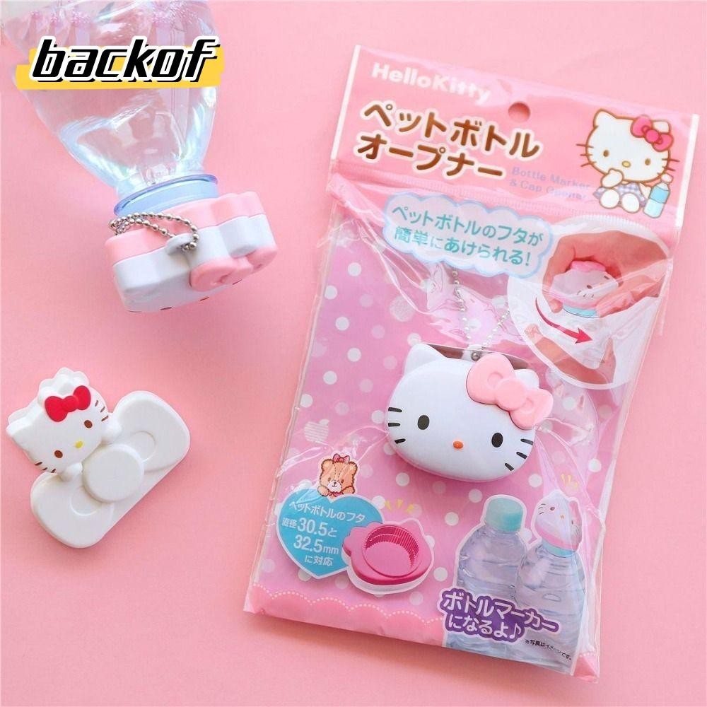 Backof ที่เปิดขวด, พวงกุญแจเปิดการหมุน ABS, ที่วางฝาขวดในครัวเรือน Hello Kitty กันลื่น