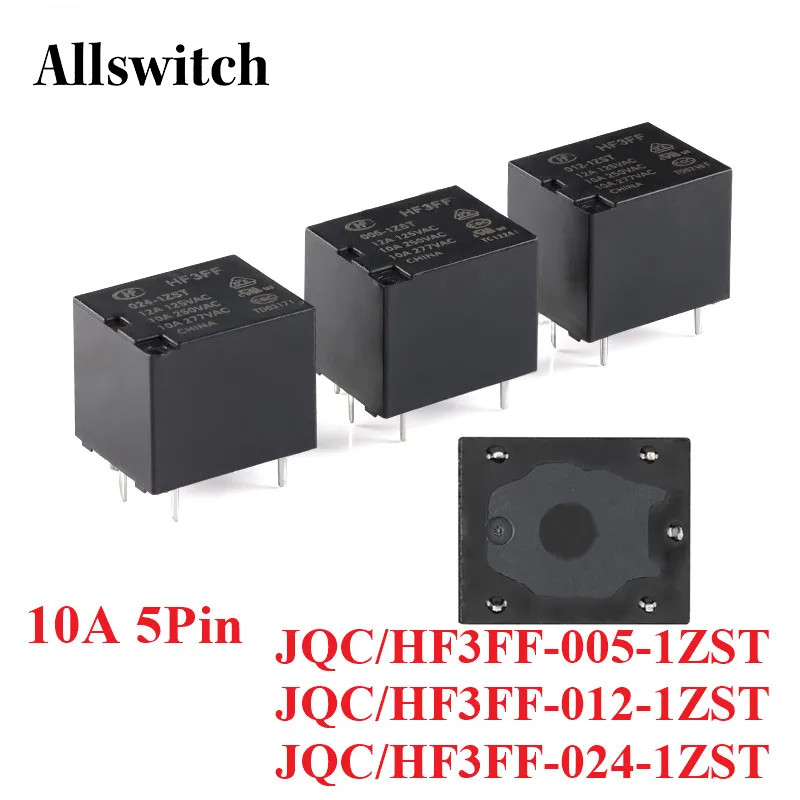 5/2 ชิ้นรีเลย์ไฟเดิม HF3FF 4Pin 5Pin 5V 12V 24V