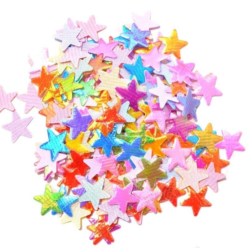 500 ชิ้น 15 มิลลิเมตรผสม AB Star แพทช์ Glitter เสื้อผ้า Applique สําหรับหัตถกรรม/เสื้อผ้า DIY Scrapbooking อุปกรณ์เสริม
