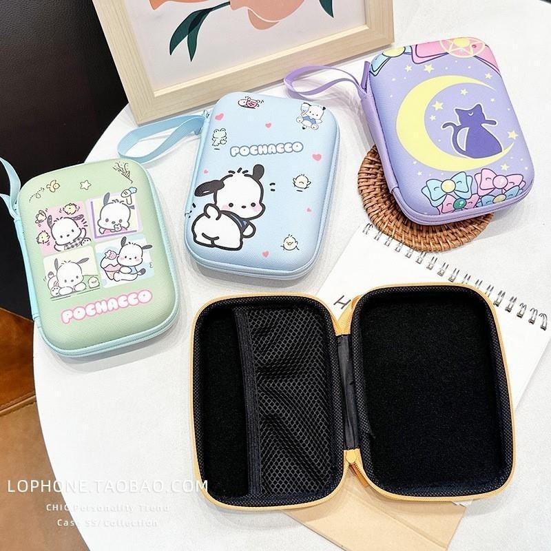 การ์ตูนน่ารัก Sanrio Anime Kitty Kuromi Pochacco หูฟังกรณีสายชาร์จเหรียญ Hard Disk Travel แบบพกพากระเป๋าเก็บ Organizer