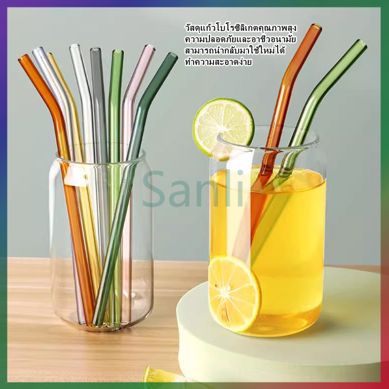 Sanli หลอดแก้วแบบใช้ซ้ำได้/หลอดทนความร้อนเกรดอาหารเป็นมิตรต่อสิ่งแวดล้อม/หลอดงอตรง