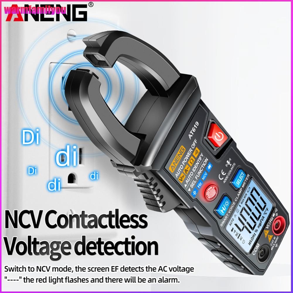 warmfamilyou ใหม่ AT619 แคลมป์มิเตอร์แอมมิเตอร์ 4000 นับแคลมป์มิเตอร์ เครื่องมือวัด